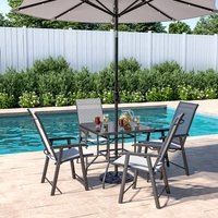 Black Outdoor Table and Chairs Set