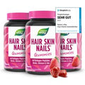 Hair Skin Nails Gummies I 4in1 mit 2500 µg Biotin, Zink, Kollagen, Silizium I Erdbeer-Geschmack I ohne Gelatine I 60 Stk