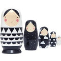 Petit Monkey nesting dolls zwart wit