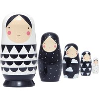 Petit Monkey nesting dolls zwart wit