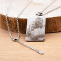 Colgante Rectangular Personalizado por Dos Caras - 2,6 x 3,6 cm - Graba tu Foto o Nombre en un Colgante Rectangular - Incluye cadena
