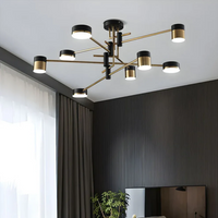 Modern Black & Gold LED Flush Ceiling Light with 3 Colour Temperatures