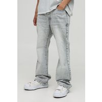 Slim Flared Grey Washed Jeans, Gris