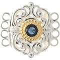 Schließe für Kropfkette 925 Silber Trachtenschmuck blau