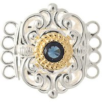 Schließe für Kropfkette 925 Silber Trachtenschmuck blau
