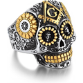 Chevalière franc-maçonne bicolore en argent sterling pour homme