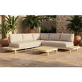 Mira 5 Seater Aluminium Teak Corner Garden Lounge Set