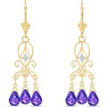 Amethyst & Diamond Aubrey Art Deco Chandelier Earrings in 9ct Gold