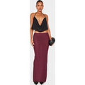 Burgundy Hot Fix Mesh Maxi Skirt