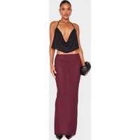 Burgundy Hot Fix Mesh Maxi Skirt