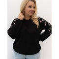 Plus size sweatshirt model 228060 Relevance - ONE-SIZE-FITS-ALL - Black