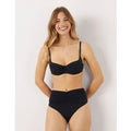 Slip costume a vita alta con fascia drappeggiata Iconic-Drapery / NERO / 3