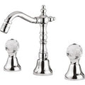 Luxus Waschtisch Armatur mit Swarovski Kristallglas Silber H. 20 cm - Luxus Waschbecken 3-Loch-Armatur