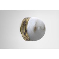 CTO Lighting Lucid 200 - Flush - DALI-A Wall Light silvered oxidised brass with honed alabaster