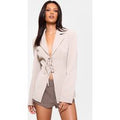 Mushroom Lace Up Tie Front Blazer