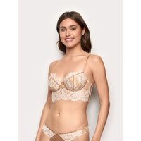 Bustier preformato con ferretto in raso e pizzo - Chantilly / NUDO / 5
