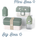 Set Lunchboxen Eltern-Kind "Big Boss/Mini Boss" grün