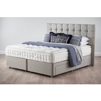 Hypnos Pillow Top Stellar Superior Mattress + Premium Divan Bed, Silver, 2 Drawer, Double