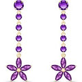 Amethyst Florence Daisy Drop Earrings in 9ct Gold