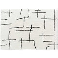Fluffy Washable Geometric Rug - 100% Polyester, High Pile, 170x120 cm, Modern Minimalist Style | Wowcher