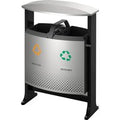 Buitenafvalbak afvalscheiding 2x39 liter Zwart/aluminium | 2x 39 liter | Kantelbaar | Met regendak