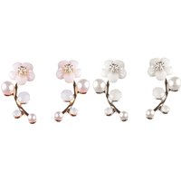 Daisy Climber Earrings - White Gold or Rose Gold Plated, Hypoallergenic, 12mm Statement Design | Wowcher
