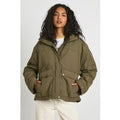 Hooded Short Parka, Verde