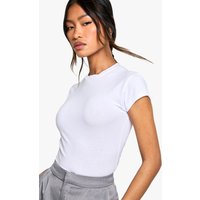 Camiseta Crop Básica De Algodón Con Estampado Baby, Blanco