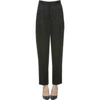 Designer print satin trousers