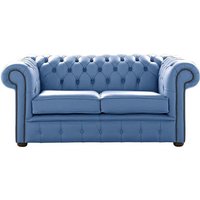Chesterfield 2 Seater Shelly Iceblast Leather Sofa Settee