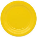 Piatti in carta di pura polpa di cellulosa Ecolor gialli conf. 25 pz