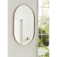 Slim Frame Oval Mirror - Soft Gold