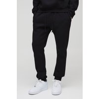 Pantalón Deportivo Básico Ajustado De 330G/M2, Negro