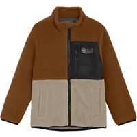 Colorkids Zachte Fleecejas Colorblock - Bruin - Maat 104