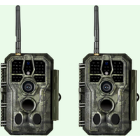 Pack x2 Caméras de Chasse WiFi Bluetooth, 64MP 1296P et Vision Nocturne,0.1S Temps de Déclenchement,No Glow LED Infrarouge et IP66 Étanche|A280W Vert