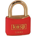 Kasp Brass Padlock - 40mm - Brass Shackle - Red