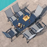 Garden Dining Set with 1 Rectangular Table and 4/6 Chairs