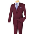 Vinci Men's Executive Style 3 Piece Slim Fit Suit with Flat Front Pants