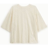 Top de encaje floral con mangas 3/4
