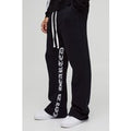 Pantalón Deportivo Holgado De Campana Con Estampado Gótico Y Refuerzos, Negro
