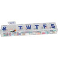 7-Day Pill Organizer with 3X-Large Compartments for Medication and Vitamins, Clear BPA-Free Lids