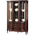 Casa Padrino Luxus Jugendstil Vitrinenschrank Dunkelbraun 142,6 x 52,5 x H. 206 cm - Wohnzimmerschrank mit 5 TÃ¼ren und 3 Schubladen - WohnzimmermÃ¶bel