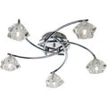 Firstlight 8365CH Clara 5 Light Flush Ceiling Light with Glass Shade