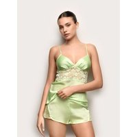Culotte in raso e pizzo – Primula Color / VERDE CHIARO / M