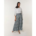 Embellished Waist Wide Leg Trousers - M / DARK NAVY