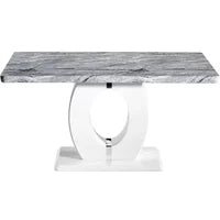 Neptune Dining Table - 6 Seater - 150cm - Grey Marble Effect