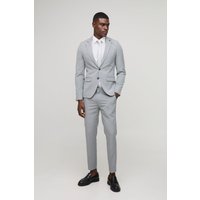 Chaqueta De Traje Súper Ajustada Con Botonadura, Gris