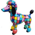 Casa Padrino Designer Gartendeko Skulptur Pudel Hund Mehrfarbig 64 x H. 63 cm - Gartendeko Figur - WetterbestÃ¤ndige Gartenfigur - Dekorative Tierfigur