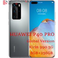 Global Verson Huawei P40 Pro 5G Mobile Phone 6.58 " Kirin 990 8GB 256GB Android 10 Bluetooth 5.1 In-Screen WiF, 6 SA NSA