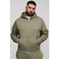 Plus Basic Regular Zip Through Hoodie, Verde